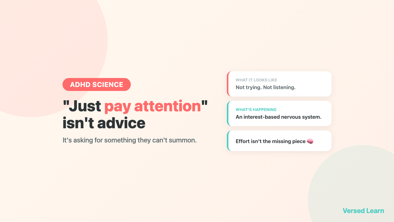 Why Your Child Can't "Just Pay Attention" (The Science of ADHD Focus)